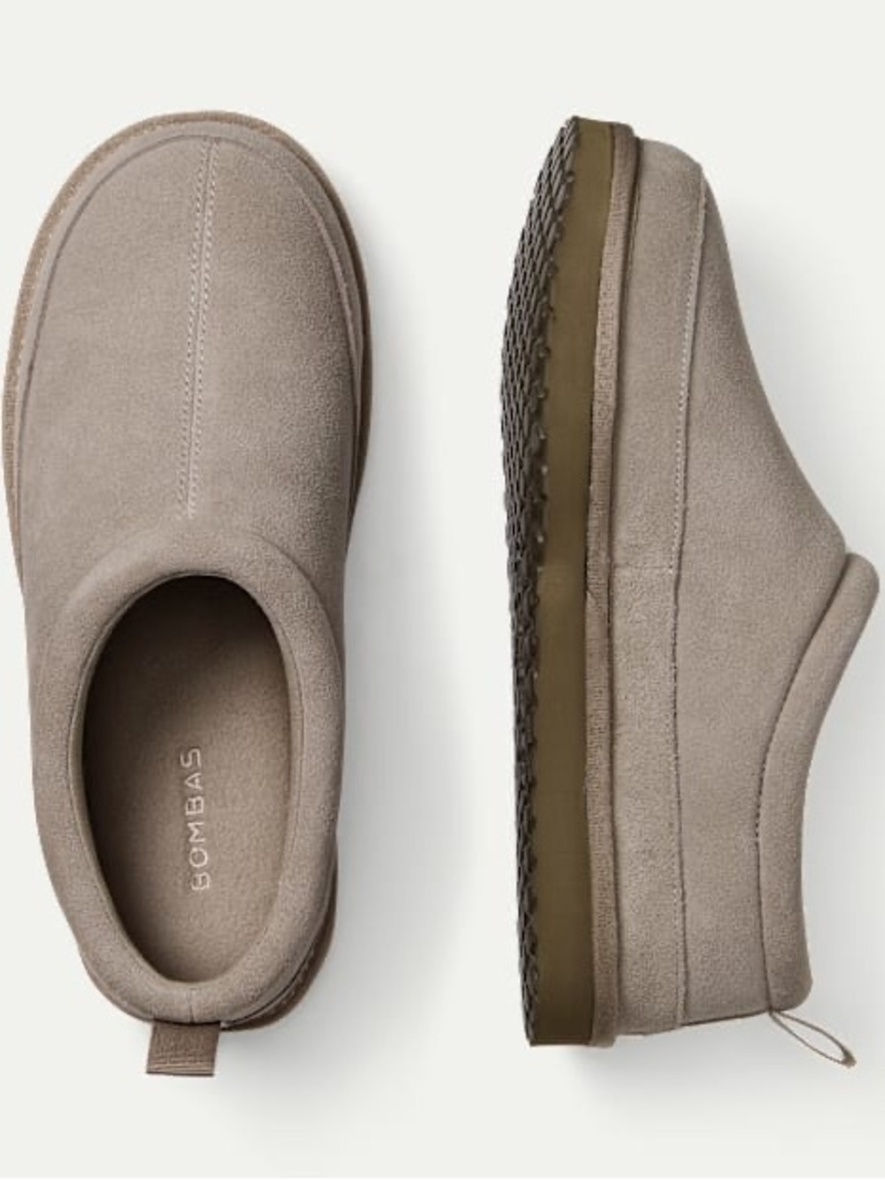 Bombas Saturday Suede Slippers In Taupe